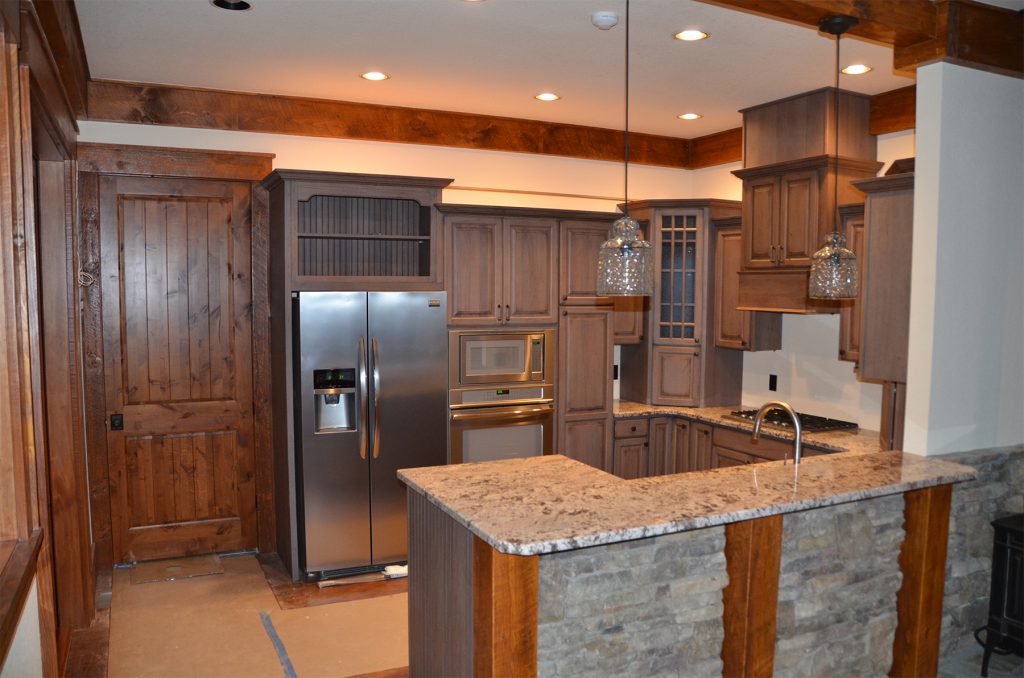 Mountain Kitchen Rough Sawn Beams