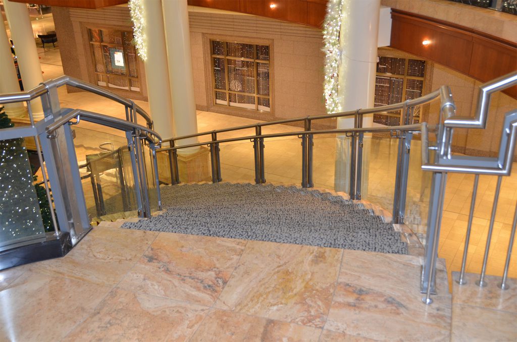 Spiral Staircase Stainless Steel and Glass