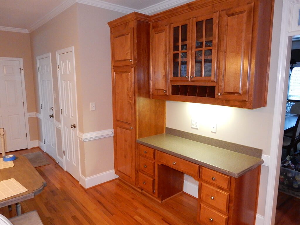 Before Kitchen Remodel in Roswell had resized pantry Wording under picture is Before Resized pantry from opposite angle for the Roswell Kitchen Remodel