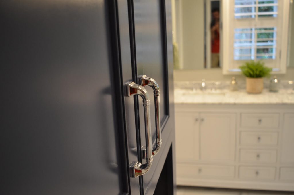 Bathroom Remodeling with new cabinet hardware detail