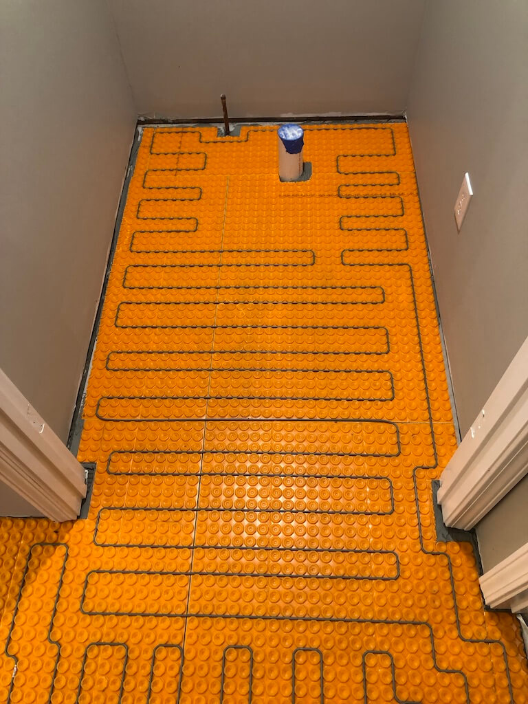Norcross New Bathroom Remodel with heated floor.